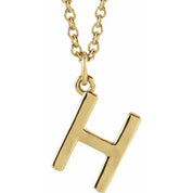 18K Yellow Gold-Plated Sterling Silver Initial H Dangle 18" Necklace