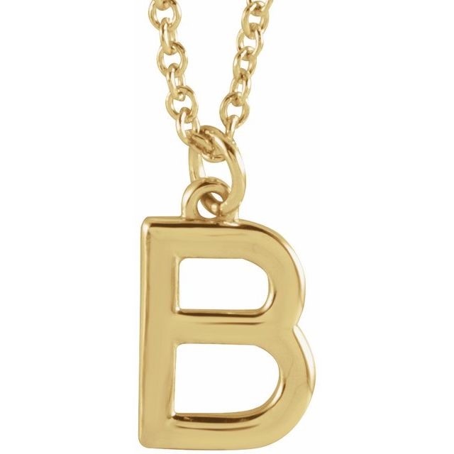 18K Yellow Gold-Plated Sterling Silver Initial B Dangle 18" Necklace