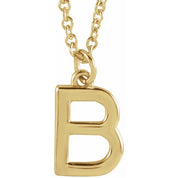 18K Yellow Gold-Plated Sterling Silver Initial B  Dangle 16" Necklace