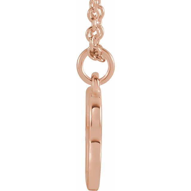 14K Rose Initial B Dangle 18" Necklace