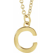 14K Yellow Initial C Dangle 18" Necklace