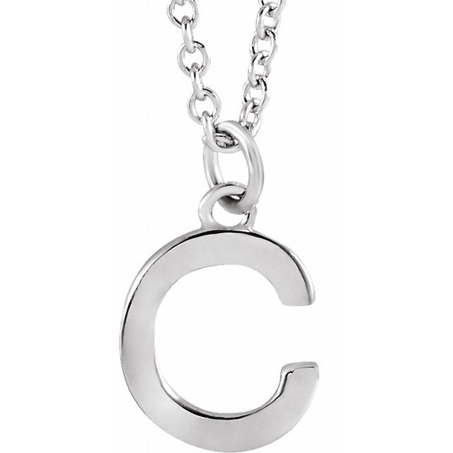 Sterling Silver Initial C Dangle 18" Necklace