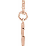 14K Rose Initial C Dangle 16" Necklace