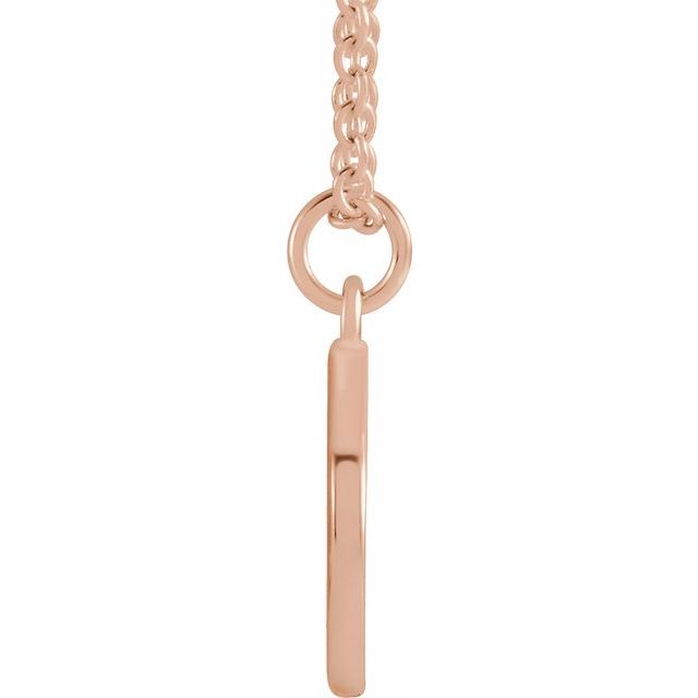 14K Rose Initial D Dangle 18" Necklace