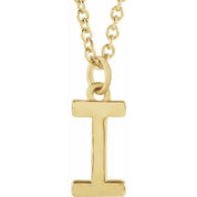 18K Yellow Gold-Plated Sterling Silver Initial I  Dangle 16" Necklace