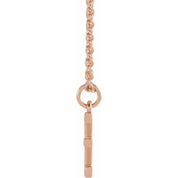14K Rose Initial E Dangle 16" Necklace