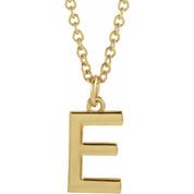 14K Yellow Initial E Dangle 16" Necklace