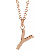 18K Rose Gold-Plated Sterling Silver Initial Y Dangle 18" Necklace