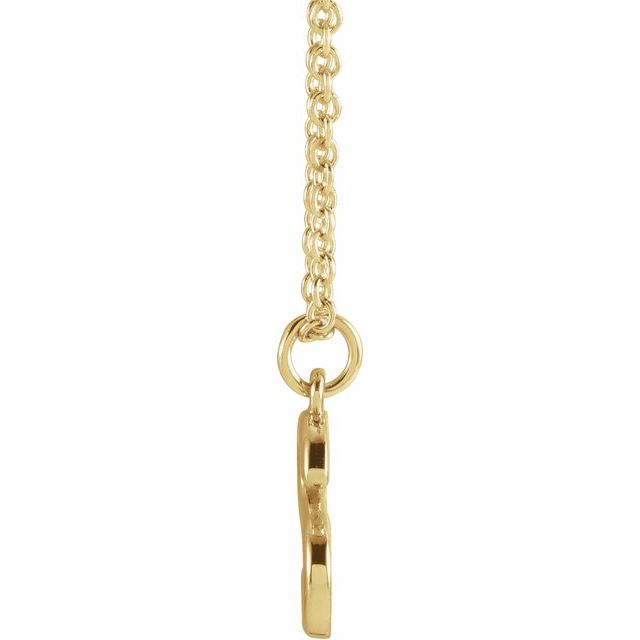 14K Yellow Initial T Dangle 16" Necklace