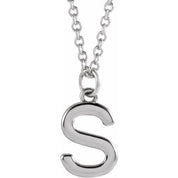 Sterling Silver Initial S Dangle 18" Necklace