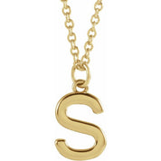 18K Yellow Gold-Plated Sterling Silver Initial S  Dangle 16" Necklace