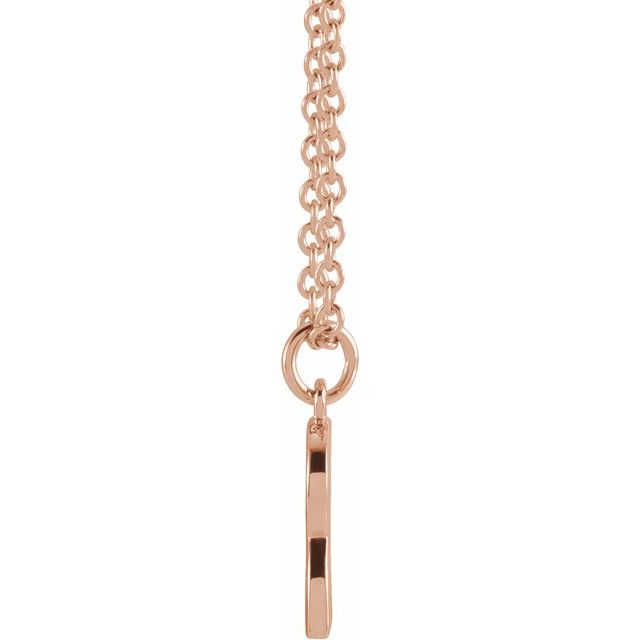 14K Rose Initial Q Dangle 18" Necklace