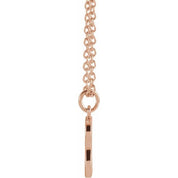 14K Rose Initial Q Dangle 16" Necklace