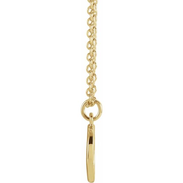 14K Yellow Initial Q Dangle 18" Necklace