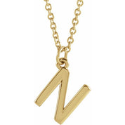 14K Yellow Initial N Dangle 16" Necklace