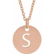 18K Rose Gold-Plated Sterling Silver Initial S 16-18" Necklace