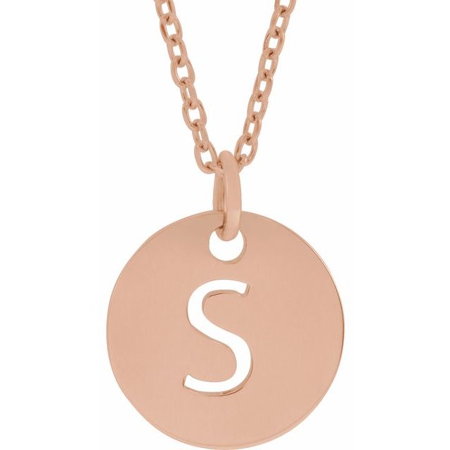 18K Rose Gold-Plated Sterling Silver Initial S 16-18" Necklace