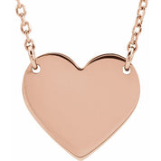 18K Rose Gold-Plated Sterling Silver Engravable Heart 16-18" Necklace