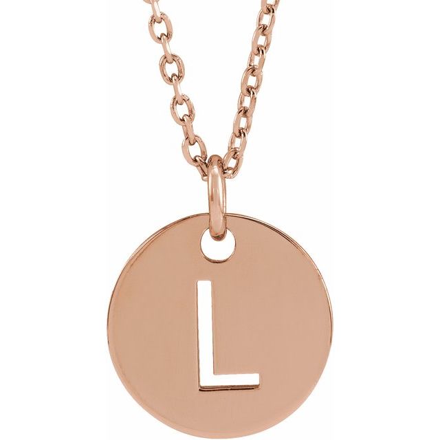 18K Rose Gold-Plated Sterling Silver Initial L 16-18" Necklace