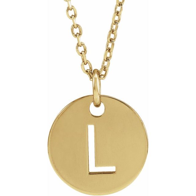 18K Yellow Gold-Plated Sterling Silver Initial L 16-18" Necklace