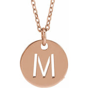 14K Rose Initial M 16-18" Necklace