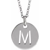 14K White Initial M 16-18" Necklace