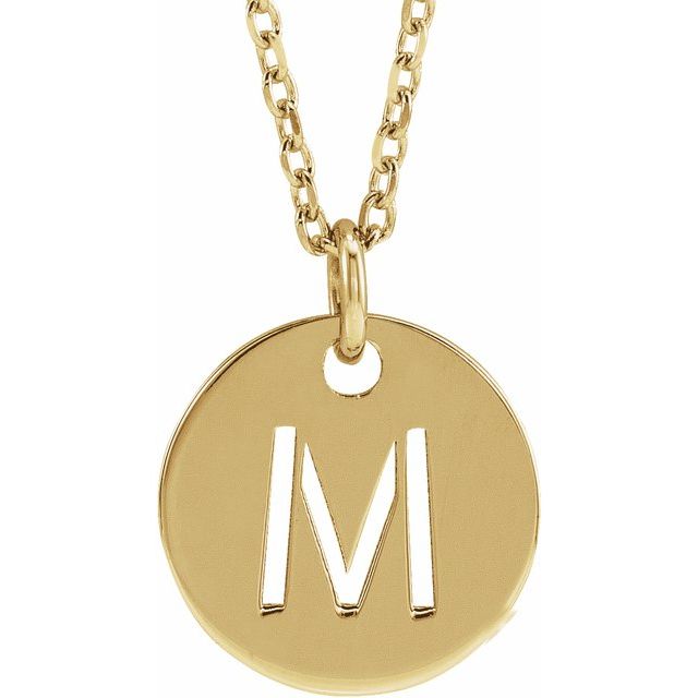 18K Yellow Gold-Plated Sterling Silver Initial M 16-18" Necklace