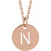 14K Rose Initial N 16-18" Necklace