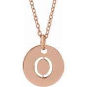 14K Rose Initial O 16-18" Necklace