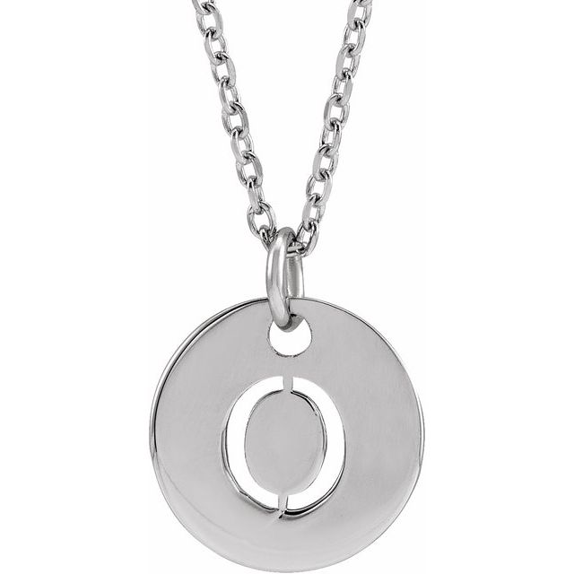 Sterling Silver Initial O 16-18" Necklace