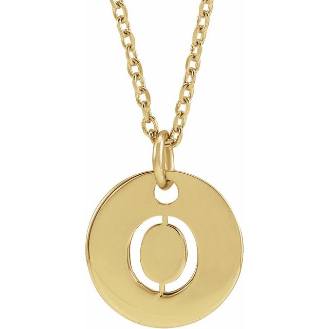 18K Yellow Gold-Plated Sterling Silver Initial O 16-18" Necklace