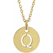 18K Yellow Gold-Plated Sterling Silver Initial Q 16-18" Necklace
