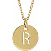 18K Yellow Gold-Plated Sterling Silver Initial R 16-18" Necklace