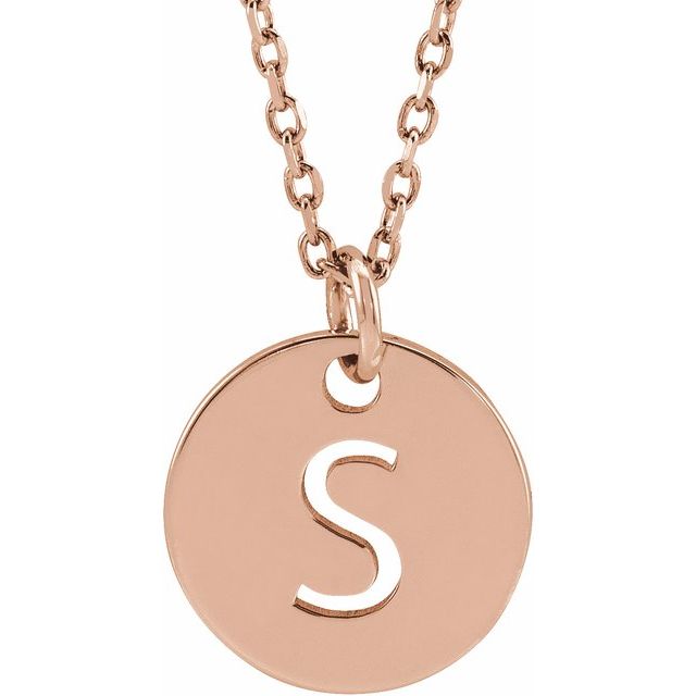 18K Rose Gold-Plated Sterling Silver Initial S 16-18" Necklace