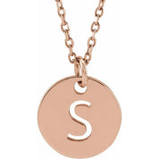 14K Rose Initial S 16-18" Necklace