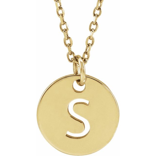 18K Yellow Gold-Plated Sterling Silver Initial S 16-18" Necklace
