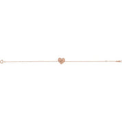 14K Rose Engravable Heart 7-8" Bracelet