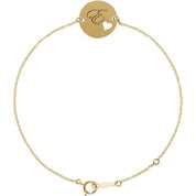 18K Yellow Gold-Plated Sterling Silver Engravable Pierced Heart Disc 7-8" Bracelet