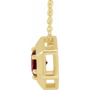 14K Yellow Natural Mozambique Garnet Geometric 16-18" Necklace