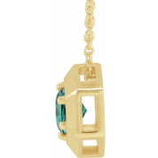 14K Yellow Lab-Grown Alexandrite Geometric 16-18" Necklace