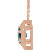 14K Rose Lab-Grown Alexandrite Geometric 16-18" Necklace