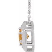 Sterling Silver Natural Citrine Geometric 16-18" Necklace