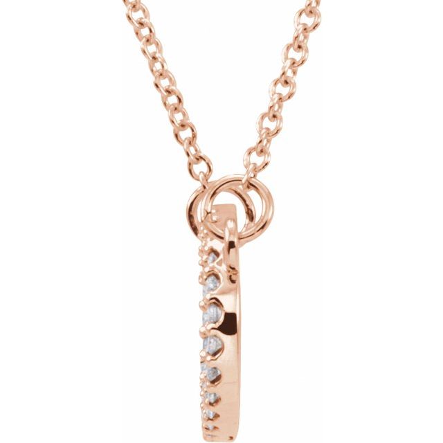 14K Rose 1/8 CTW Natural Diamond 16" Necklace