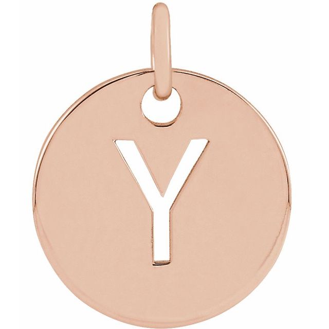 18K Rose Gold-Plated Sterling Silver Initial Y Pendant