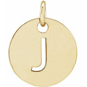 14K Yellow Initial J Pendant