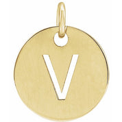 18K Yellow Gold-Plated Sterling Silver Initial V Pendant