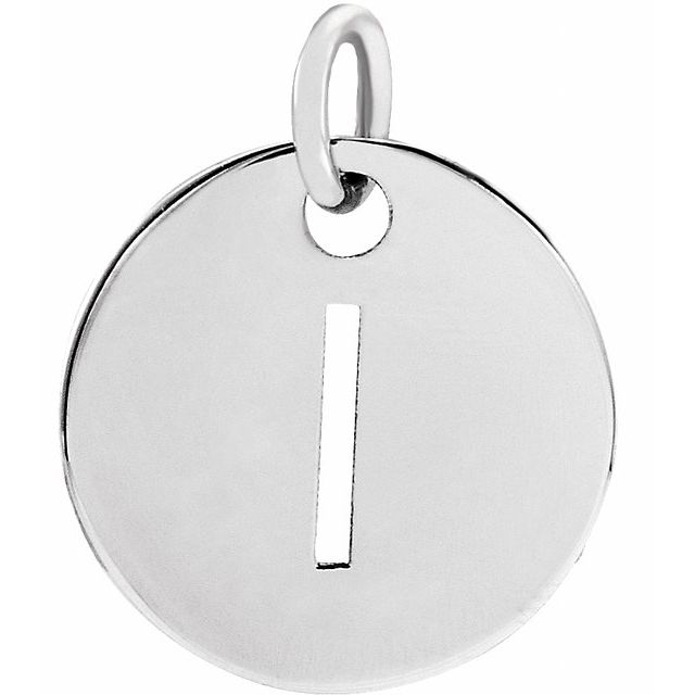 14K White Initial I Pendant