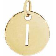 14K Yellow Initial I Pendant