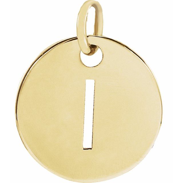 14K Yellow Initial I Pendant