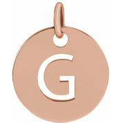 14K Rose Initial G Pendant